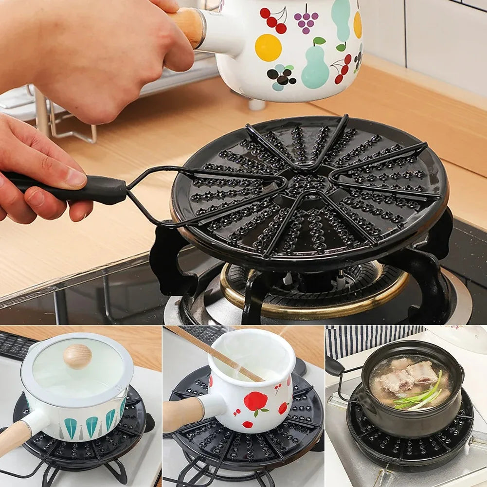 Gas Stove Heat Diffuser Plate with Handle – Enamel Defrost Tray Stovetop Heat Diffuser Oasis Select