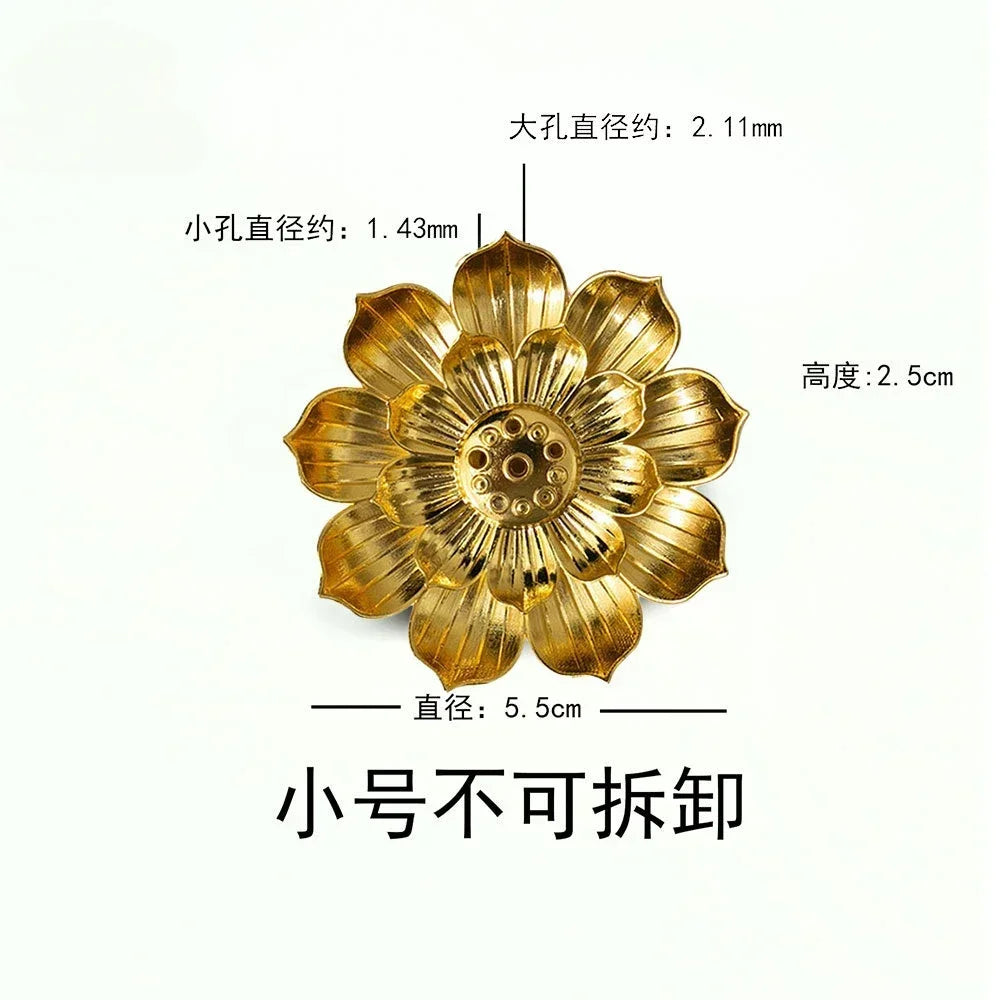 Alloy Incense Burner Stick Holder Buddhism Lotus Line Incense Plate Sandalwood Coil Base Temples Yoga Studios Home Decoration Oasis Select S2