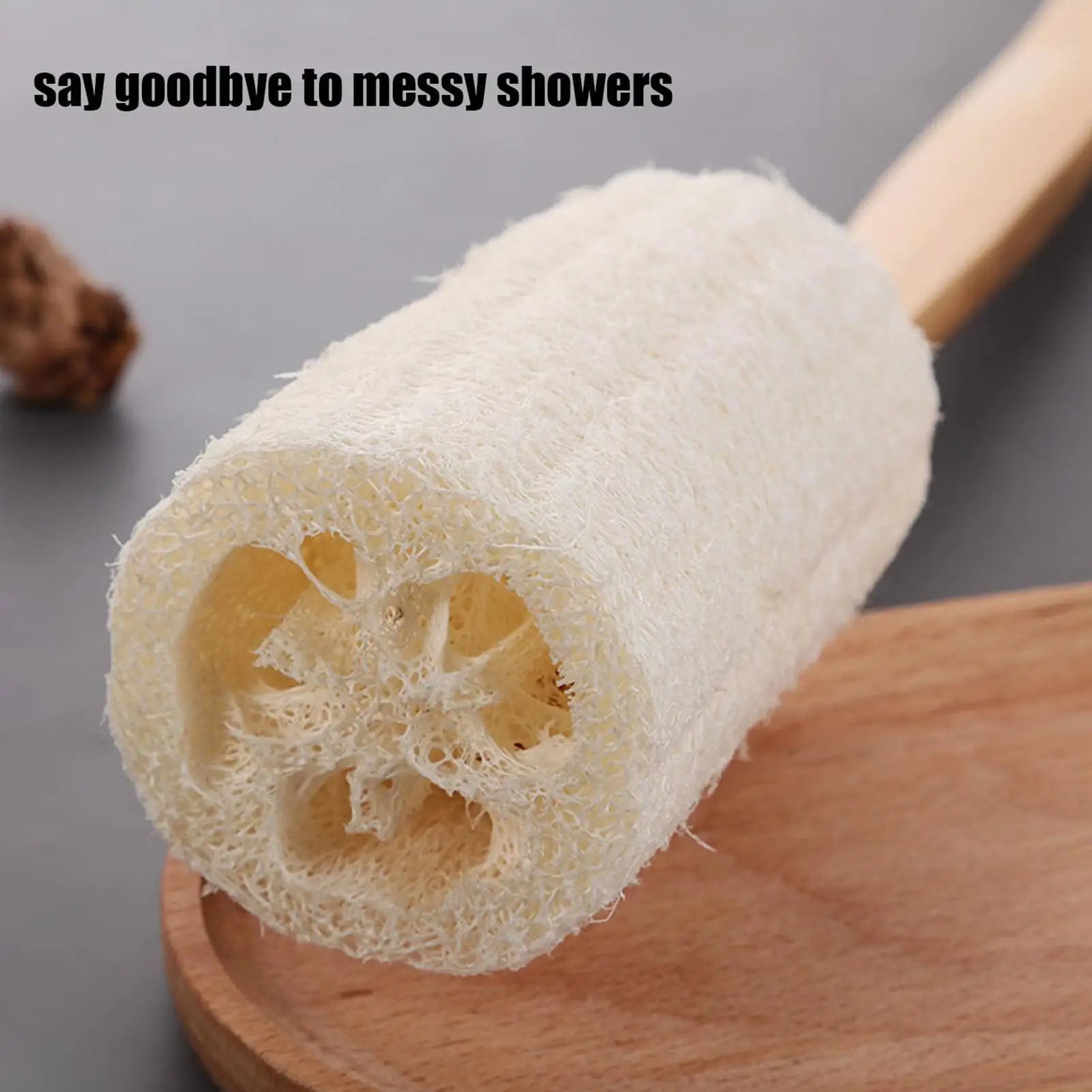 1PC Exfoliating Loofah Bath Brush Loofah Sponge Body Scrubber With Long Wooden Handle Back Brush Skin Care Body Clean Brush Oasis Select