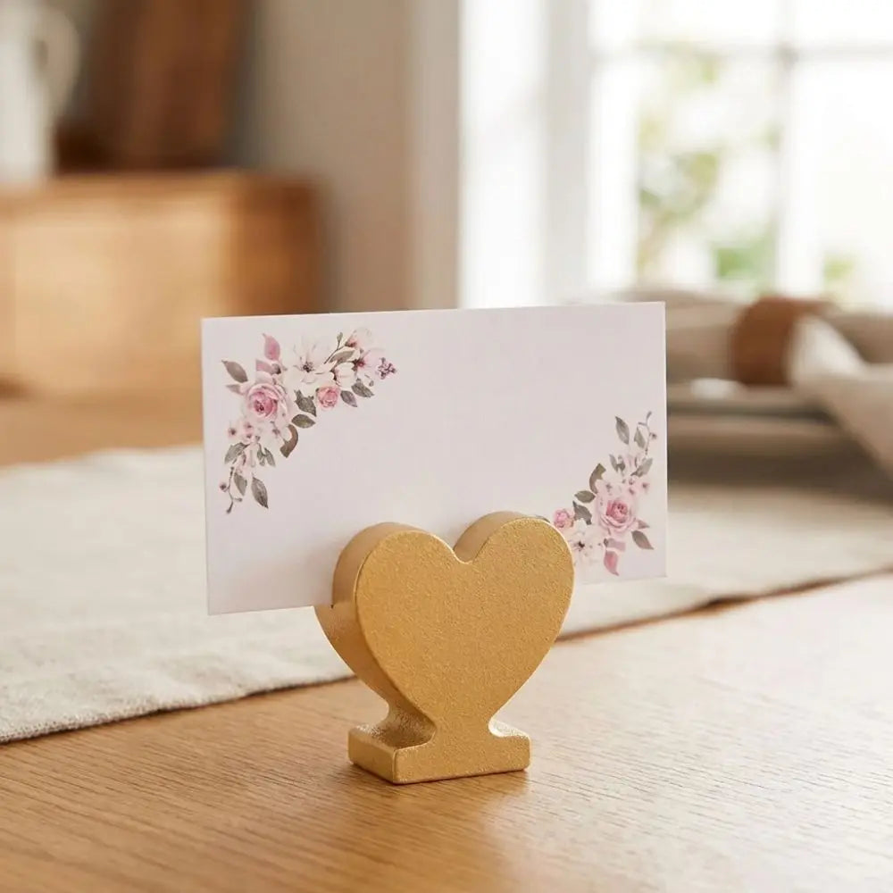 12PCS Gold Star Heart Table Number Card Stands | Photo Clips