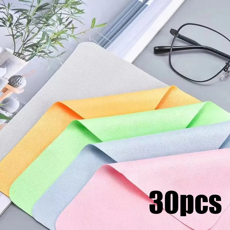 5pcs Suede Glasses Cloth Solid Color Microfiber Glasses Cleaner Cleaning Wipes Lens Phone Screen Microfiber Cleaning Cloth Male Oasis Select 30pcs