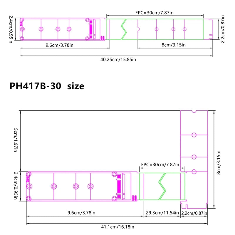 Dual Protocol PCIE4.0 M.2 M Key NVME Extension Cable Riser Card SSD Adapter For 2230 2242 2260 2280 M.2 PCI-e / M2 NGFF SATA SSD Oasis Select