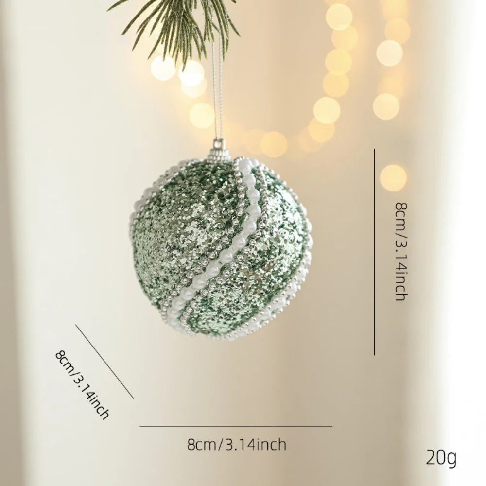 New Green Glitter Sequins Foam Christmas Ball Christmas Tree Hanging Ornaments for Home New Year Christmas Decoration Oasis Select Style 4