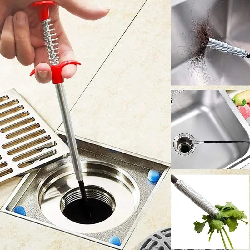 Flexible Grabber Claw Pick Up Reacher Tool 160cm Spring Pipe Dredging Tools Household for Kitchen Bending Sink Tool Litter Pick Oasis Select