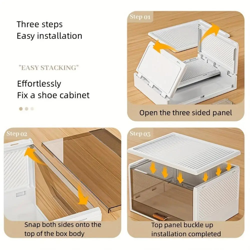 1pc transparent plastic shoe box, multifunctional family storage box, detachable shoe storage box, dustproof shoe box Oasis Select