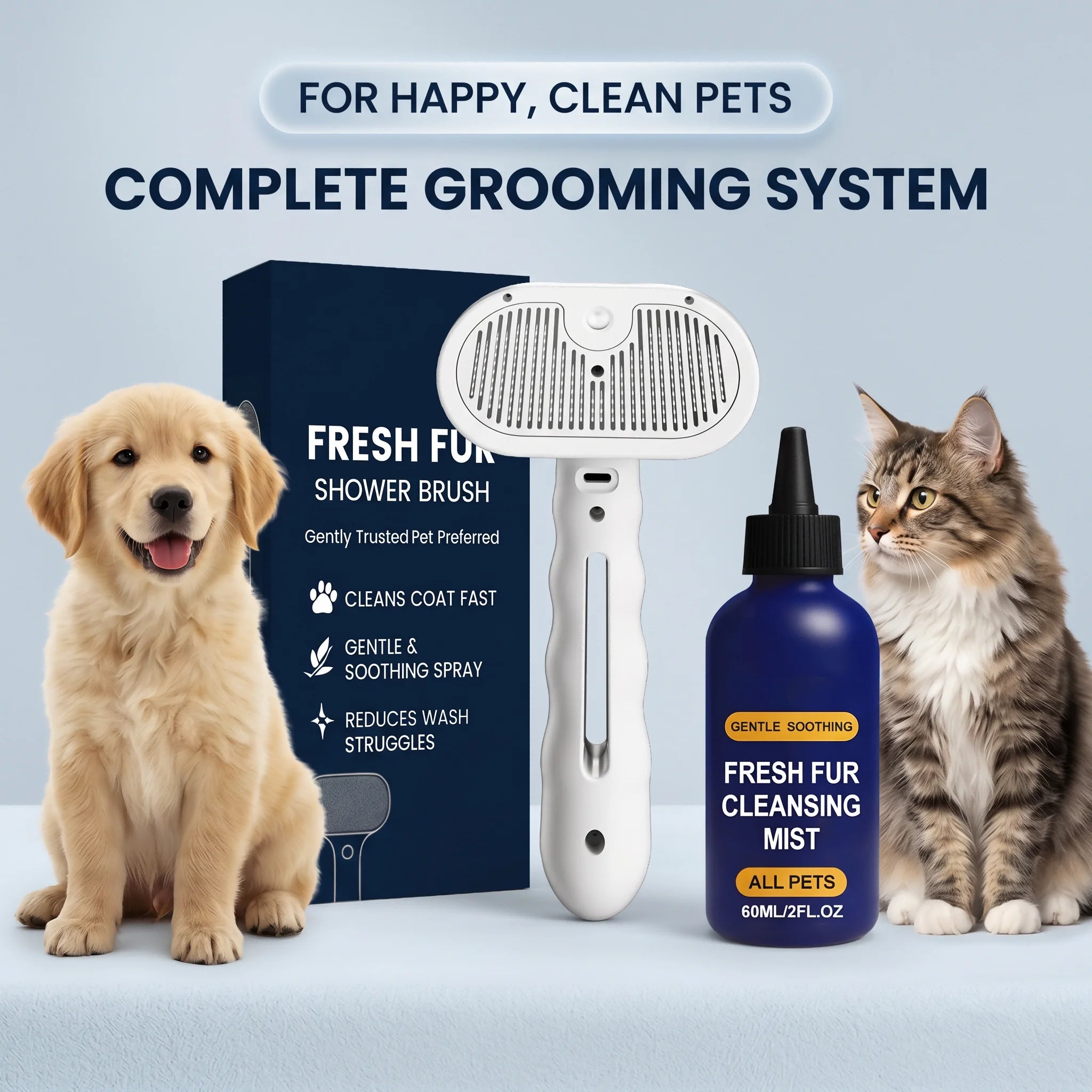 Pet Hair Cleaning Spray Suit Softens and Smoothes Matted Fur Remove Odor Combing and Knotting Fluffy Hair Refresh & Deodorizing Oasis Select