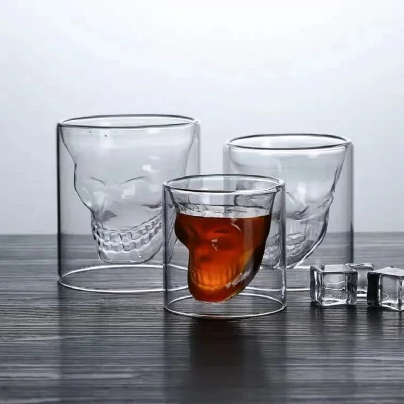 Halloween Novelty Cup Skull Head Shot Glass Fun Creative Designer Crystal Party Wine Cup Transparent Vodka Beer Steins Oasis Select