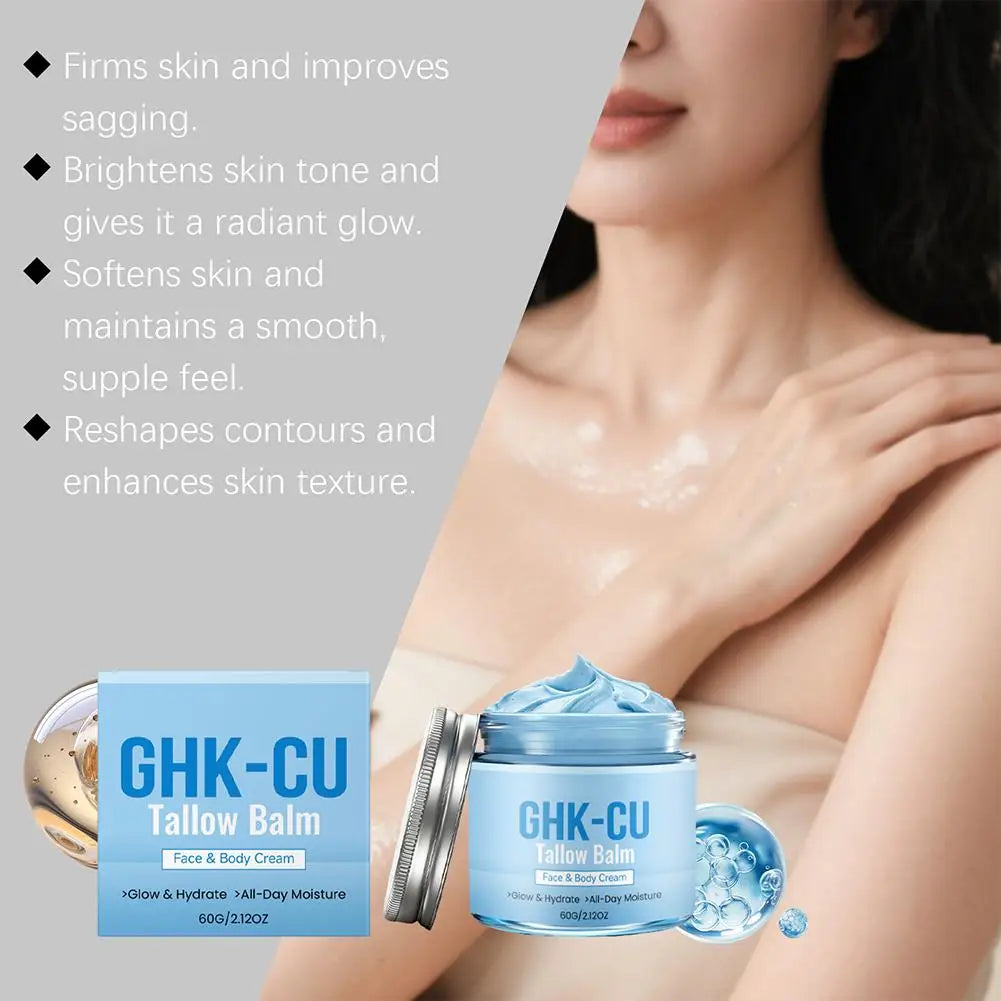 GHK-CU Copper Peptide Tallow Balm Blue Cream Promote Collagen Production Providing Long-Lasting Firmness and Deep Hydration SKIN Oasis Select