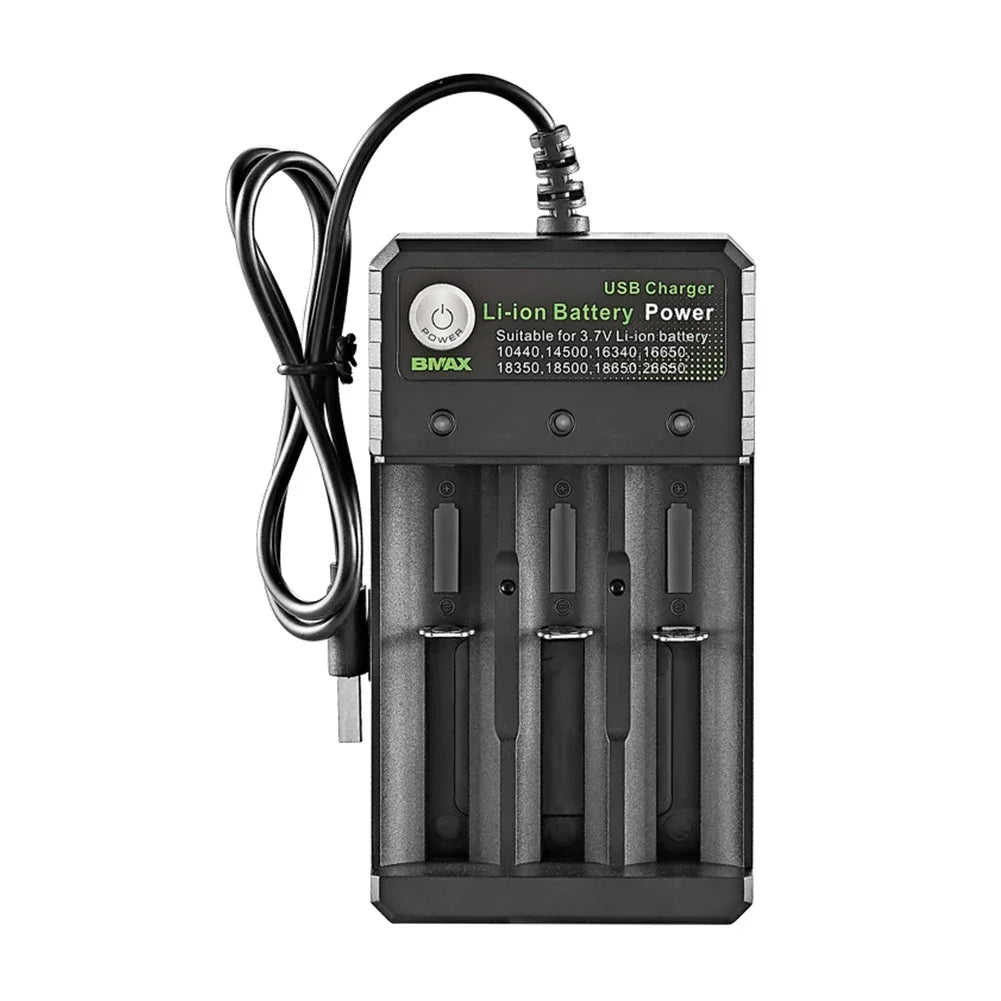 18650 Lithium Battery Charger – 1/2/3 Slot USB 4.2V