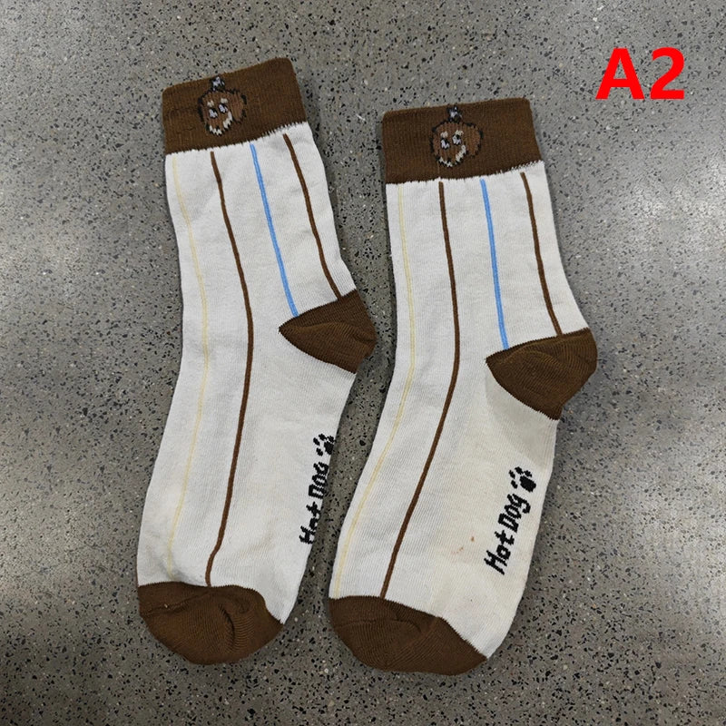 Funny Animal Cotton Socks Cartoon Dog Print Socks Autumn Winter Warm Sock Cute Couple Sock Oasis Select A2