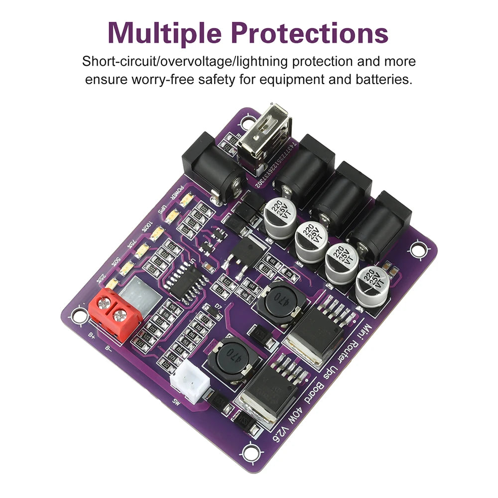 40W Mini Router UPS Board DC 12.6V To 13.0V UPS Step Up Down Board Buck Converter Power Supply Module Oasis Select