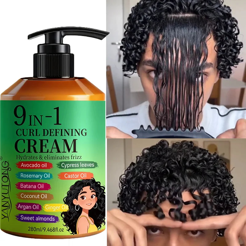 280ml Curly hair Styling cream, moisturizing and smoothing formula, enhances the elasticity and shine of curly hair, easy to set Oasis Select