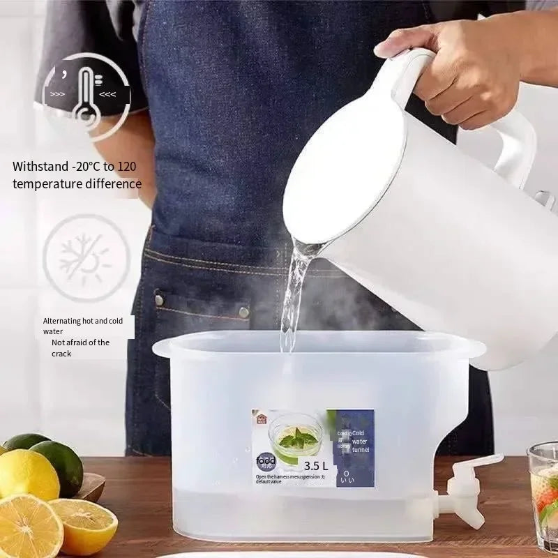 Large Capacity Cold Kettle 3.5L Cold Water Pitcher with Faucet In Refrigerator Iced Beverage Dispenser Refrigerator and Spigot Oasis Select