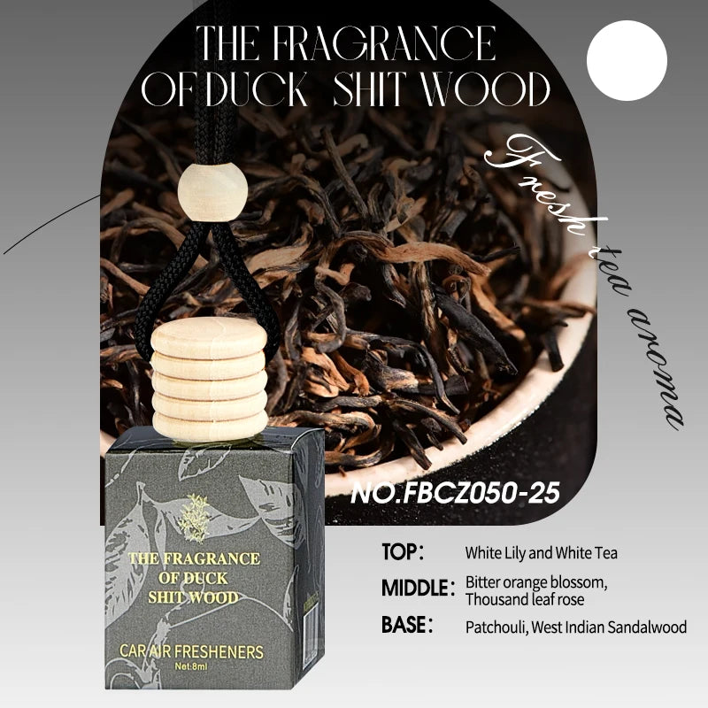 FORMBO Tea Car Air Freshener – Alcohol-Free Hanging Diffuser Car Air Freshener Oasis Select DUCK SHIT WOOD