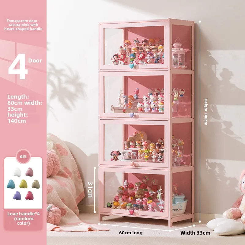 Display cabinet Household blind box ornament Pain cabinet decoration Dust-proof glass display stand Living room model cabinet Oasis Select Four doors 60 long