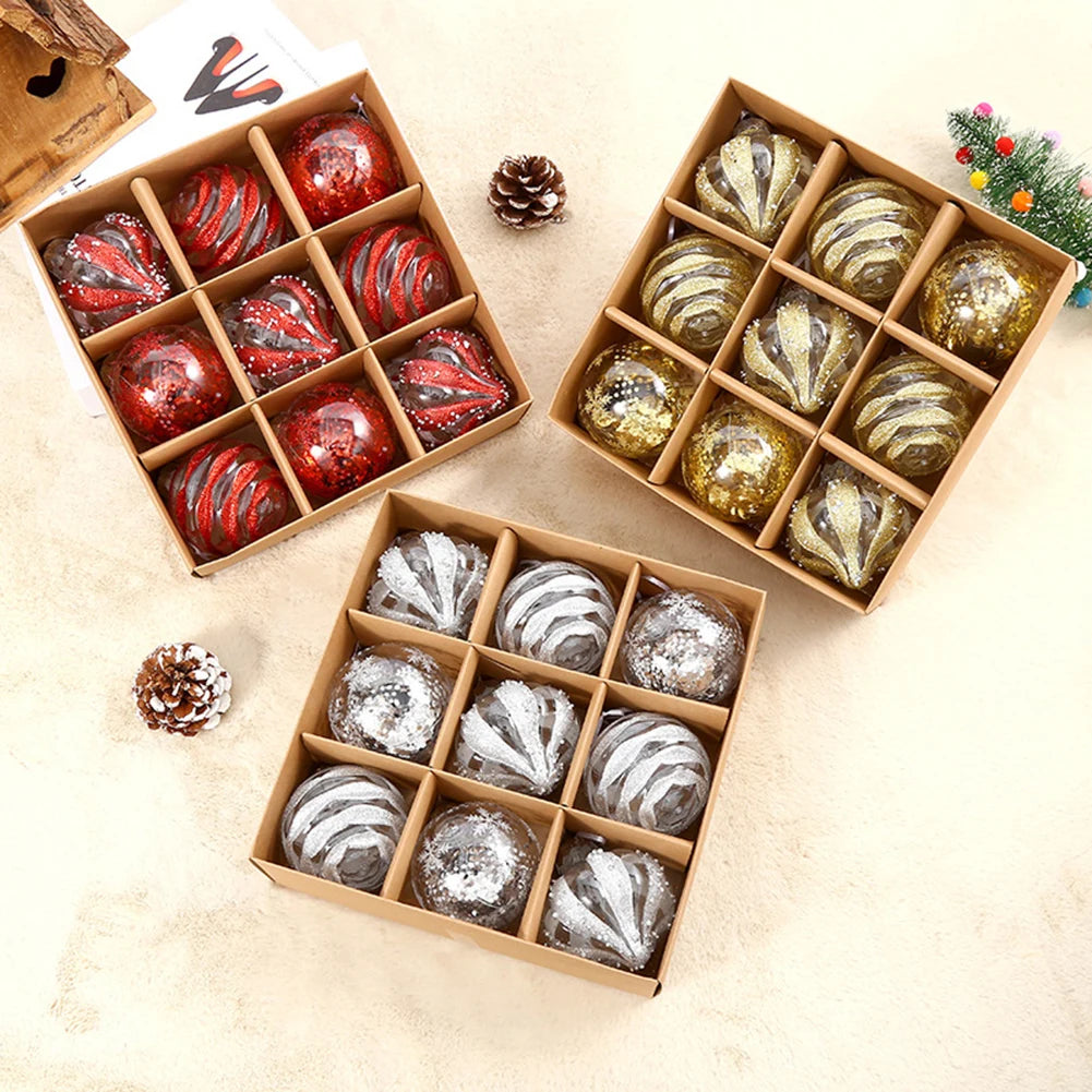 12/9/4/3PCS Christmas Balls Christmas Tree Ornaments Ball 8/6cm Xmas Hanging Tree Pendants Home Party Decor 2024 New Year Gifts Oasis Select