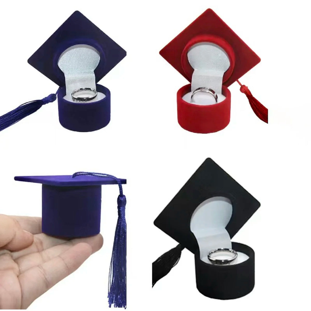 Graduation Cap Shaped Jewelry Storage Box,Graduation Season Proposal Mini Ring Box,Perfect Gift for Bachelor and Campus Souvenir Oasis Select