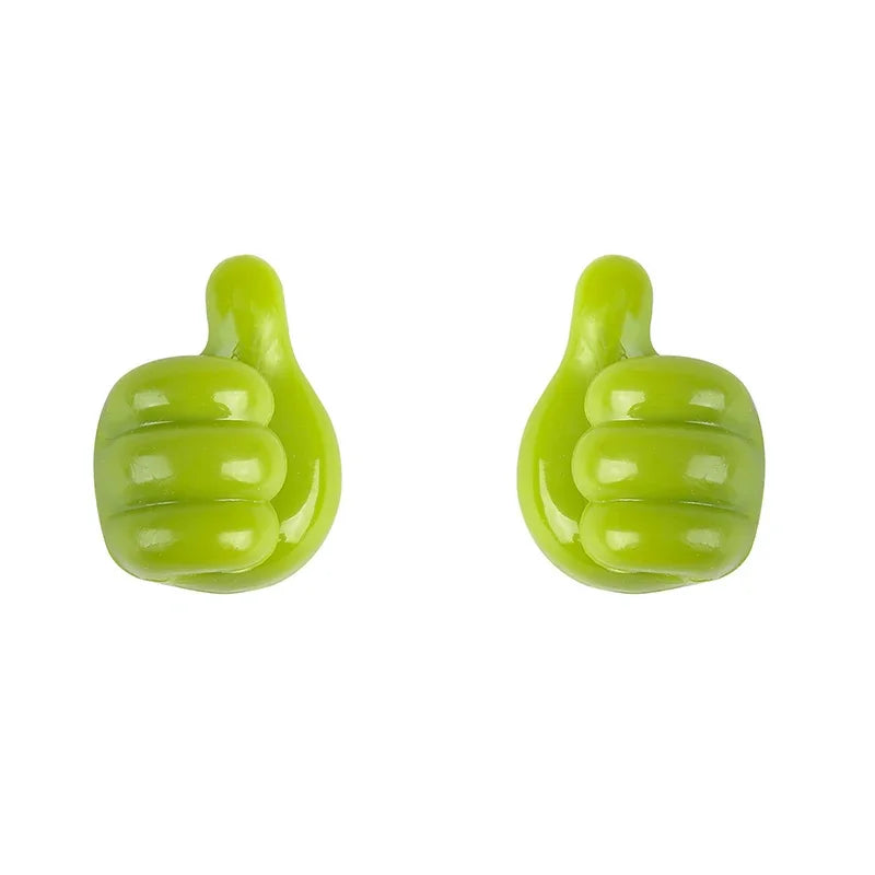 Hand-shaped Rubber Holder Glasses Cable Power Cord Charging Line Self Adhesive Mini Hook Car Storag Organizer Gadget Decorations Oasis Select Green