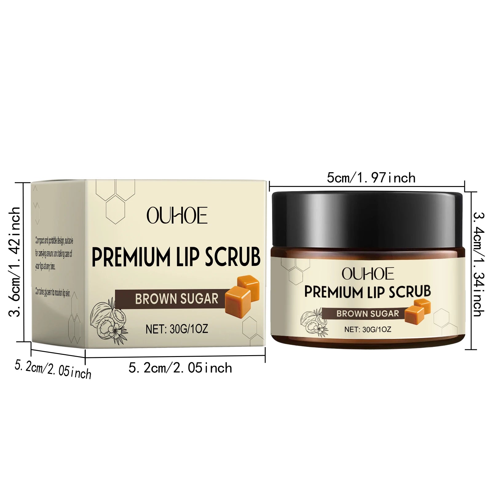 Brown Sugar Lip Scrub – Exfoliate, Moisturize & Smooth Lips Lip Scrub Oasis Select