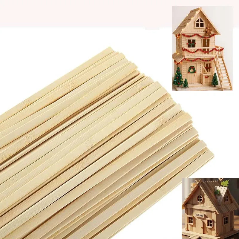 10pcs Wooden Sticks, Wide Flat Sticks, Wooden Paint Sticks Wood Strips for Craft Projects Oasis Select