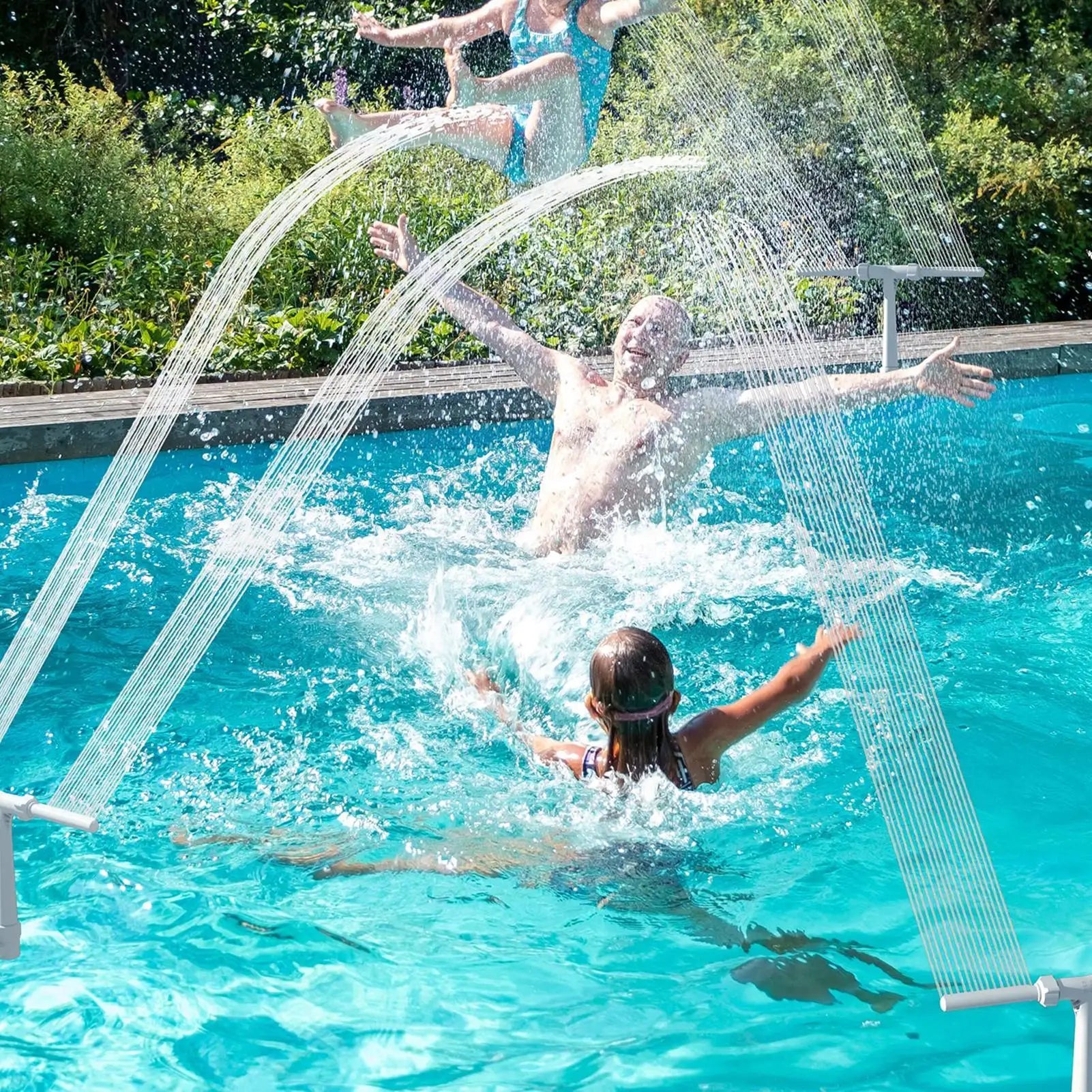 DualSpray Water Fountain for Swimming Pool Adjustable Waterfall Pool Sprinkler Creative Swimming Pool Sprayer Fountain Bracket Oasis Select