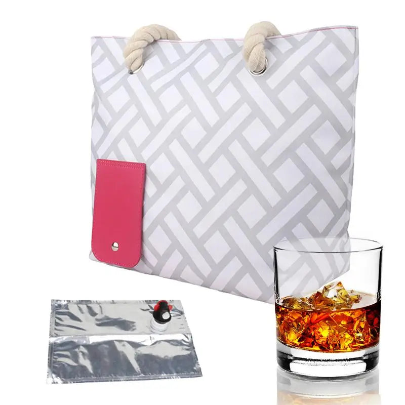 Wine Carrier Bag Travel Wine Bag With Handle Insulated Wine Carrier Splash-Proof Wine Preservation Tote Bag For Travel camping Oasis Select