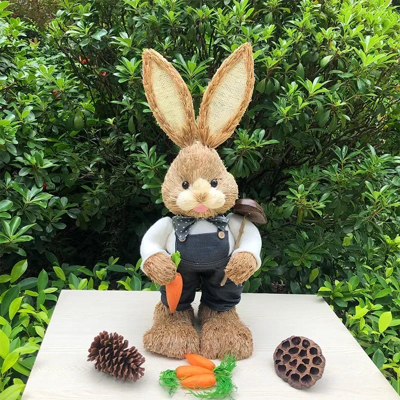 1/2Pcs Easter Bunny Party Decor Realistic Ornament Handmade Home Store Decoration Country Retro Style Gift Window Display Prop Oasis Select Skirt