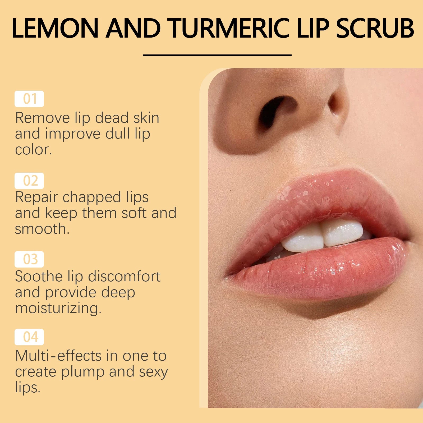 Hoygi Turmeric Lemon Lip Scrub – Exfoliate & Brighten Lips Lip Scrub Oasis Select