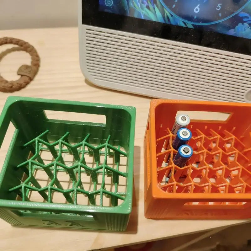 1Pcs 30/20 Compartments 3D Printed Beer Crate Shaped Battery Storage Box Stackable Desktop Organizer Battery Holder Container Oasis Select