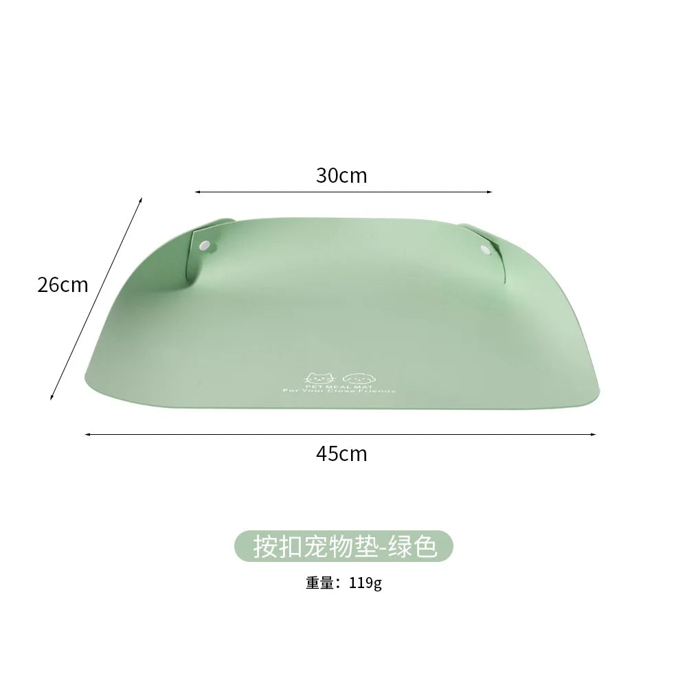 PU Leather Pet Feeding Mat – Waterproof Non-Slip Bowl Holder