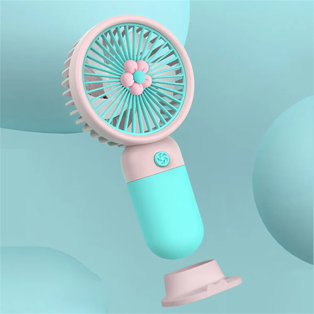 Handheld Small Fan Summer Mini USB Charging 1st Gear Fan with Lazy Stand Handheld Desktop Portable Silent Student 1PC Oasis Select Light Yellow