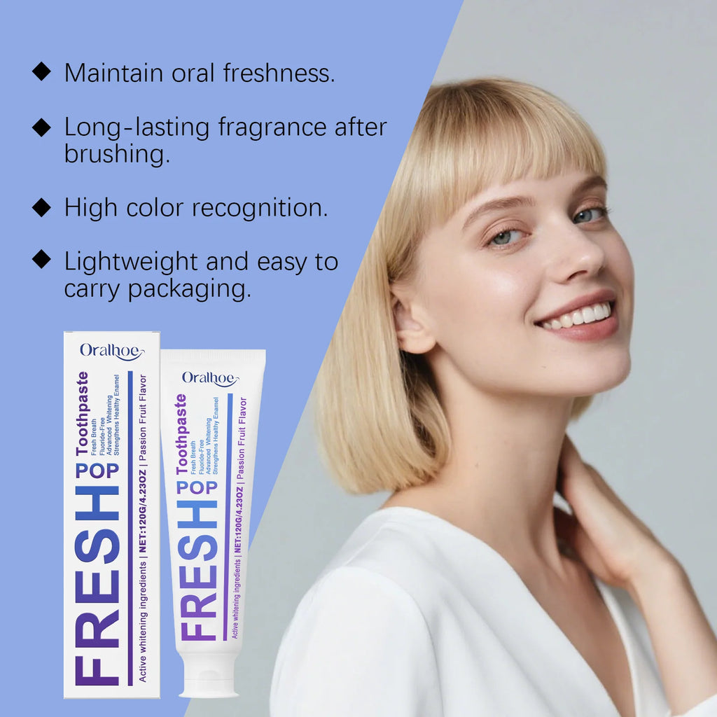 Purple Whitening Toothpaste Instant Stain Remover Fresh Breath Enamel Safe Gentle Daily Oral Care For Whole Family Oasis Select