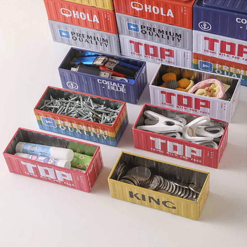 Iron Storage Box Retro Industrial Style Metal Miniature Container Model Decorative Storage Box Creative Model Display Piece Oasis Select