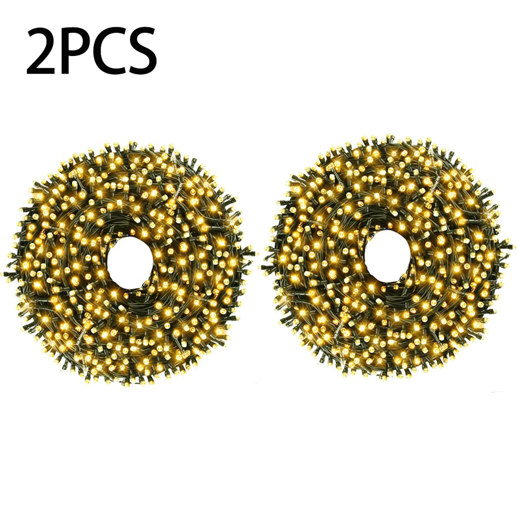 1/2/3Pcs LED String Light 10M/20M/30M Christmas Tree Fairy Outdoor Festoon 220V EU Plug/110V US Plug,Party Decor Lamp CW/WW/RGB Oasis Select 2PCS Warm White US Plug 20M