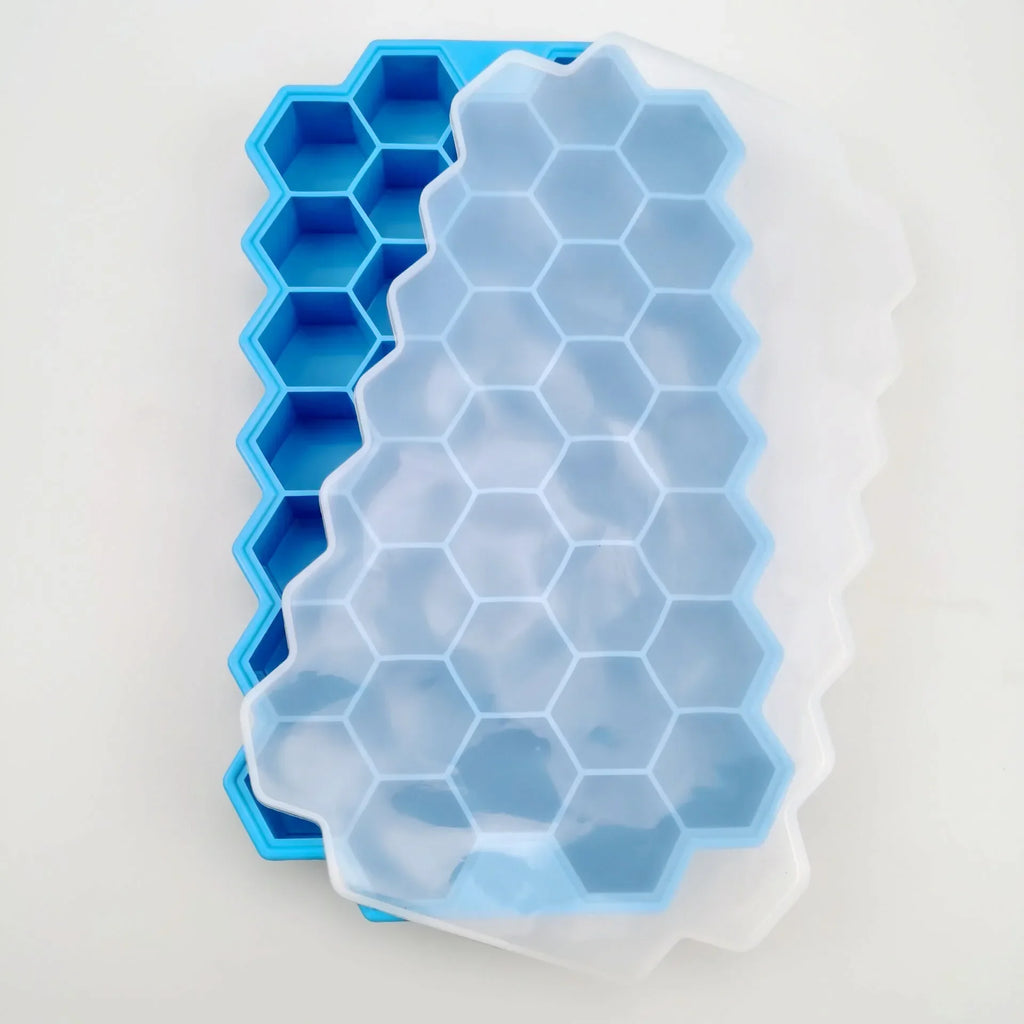 Ice Cube Tray Silicone Mould 37 Cellular Silicone Ice Cubes Hexagonal Molds DIY Kitchen Honeycomb Ice Cubes Molds Oasis Select Blue-cover