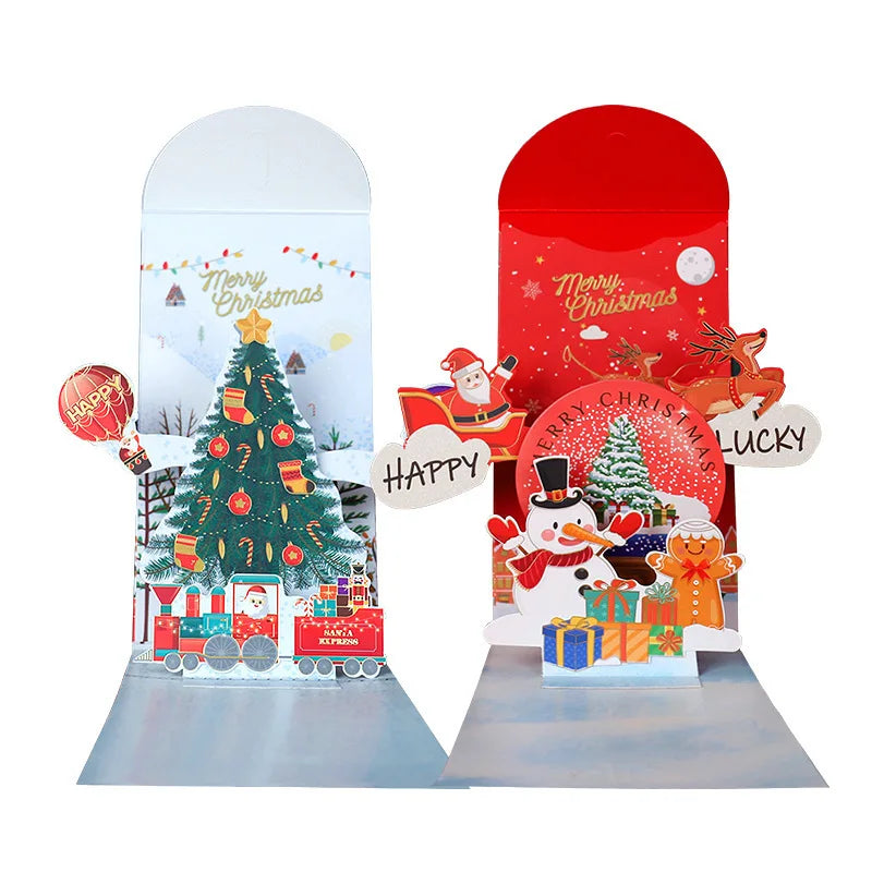 Original Design of 3D Stereoscopic Christmas Red Envelopes and Christmas Day Greeting Cards for Christmas Eve Oasis Select