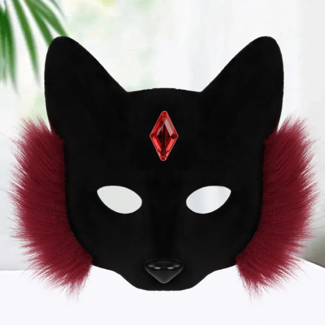 Trendy Animal Half Face Masks Fox Cat Mask Costumes Props for Halloween Cosplay Party Oasis Select