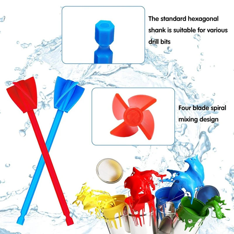 WISH 16Pcs Resin Mixer Paddles,Reusable Plastic Paint Mixer Drill Attachment,Helix Resin Drill Mixer Paint Stirrer For Drill Oasis Select