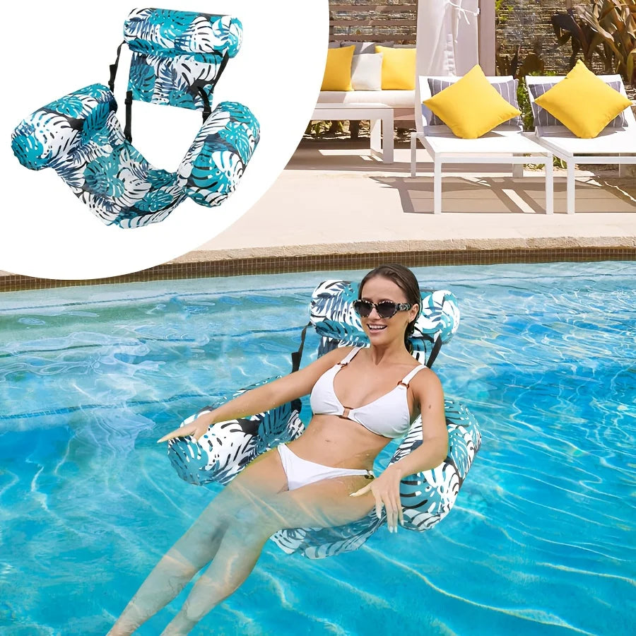 Adult Inflatable Floating Lounge Chair, Foldable, Easy To Carry, Suitable for Water Leisure and Entertainment Summer Oasis Select