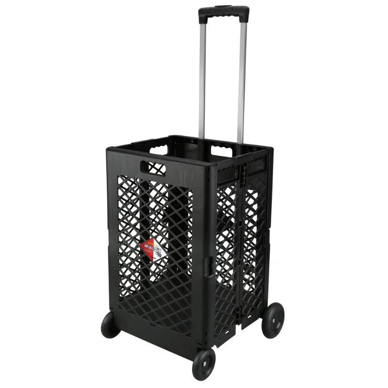 Grid trolley large-capacity plastic folding shopping cart four-wheel plastic folding luggage cart shopping trolley Oasis Select