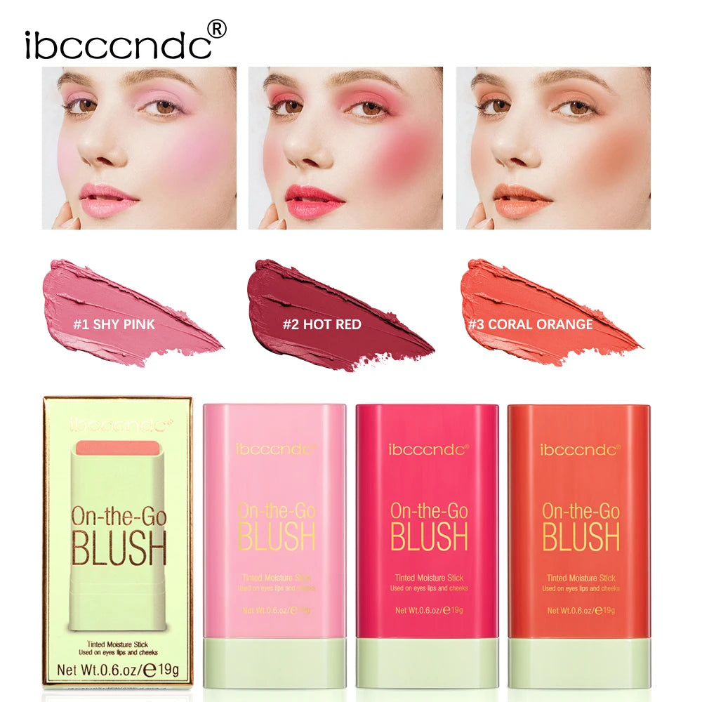 Make Up Functional Blush Stick Easy Color Rouge Blusher Cream Waterproof High Color Rendering Brightening Skin Tone Hot Oasis Select