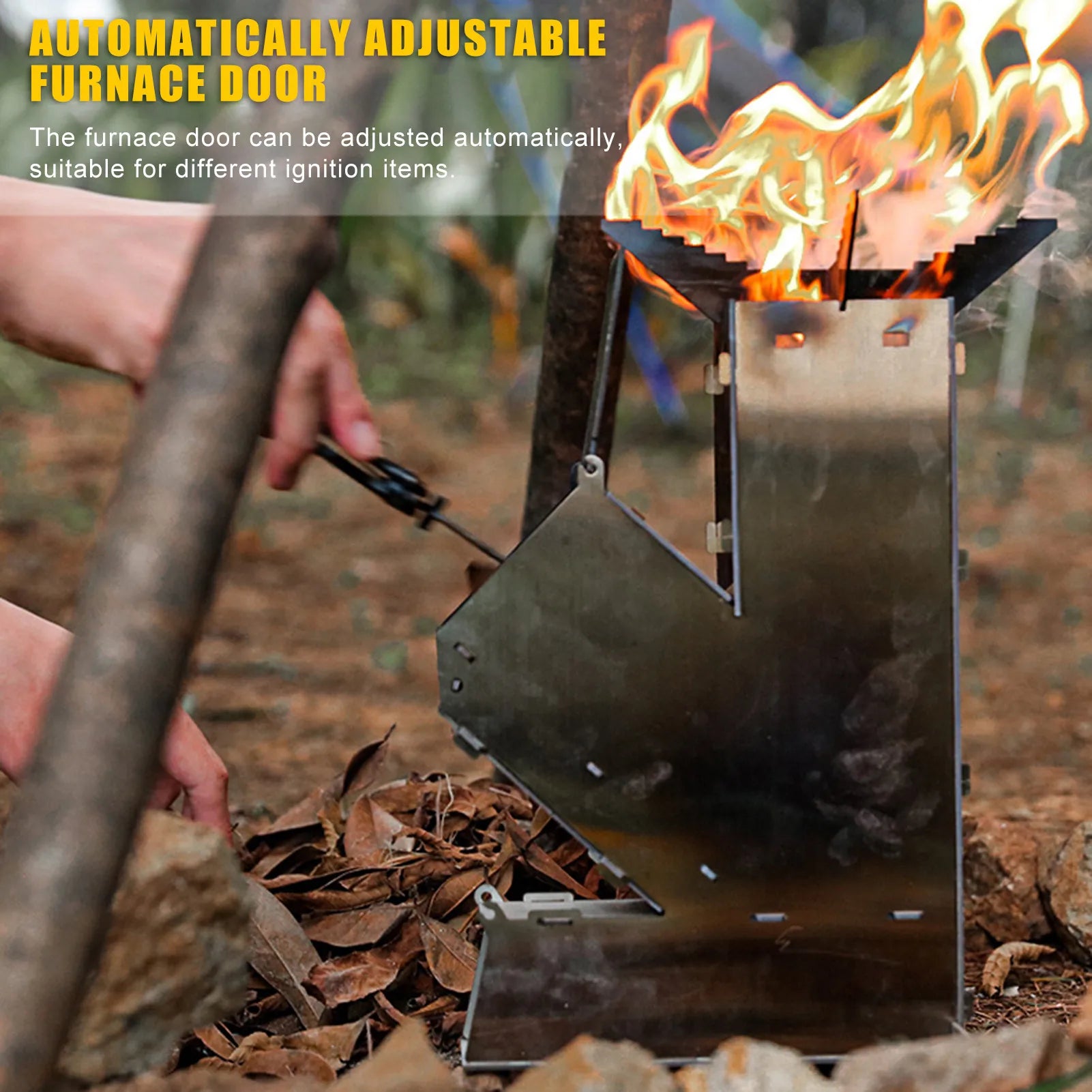 Camping Mini Wood Stove Portable Tent Firewood Stove Detachable Wood Burner Stainless Steel Rocket Stoves Picnic Pocket Grill Oasis Select