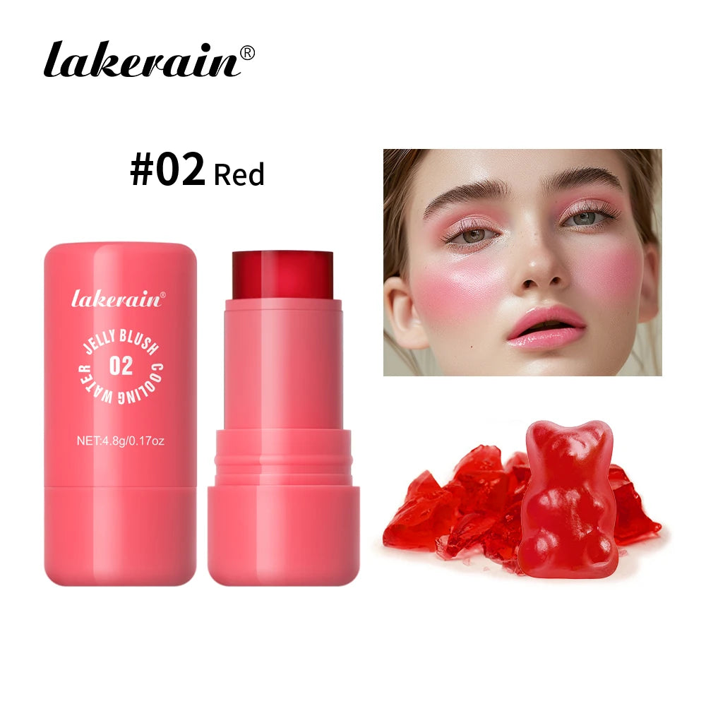 Original Cooling Water Jelly Blush Stick Blush Tinted Cosmetics Tint Stick Watercolor Multi-Use Matte Blush Makeup For Women Oasis Select 02 Red