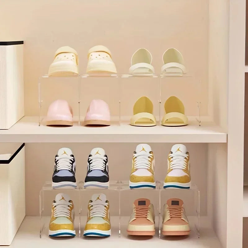 2/4 Pack Space-Saving Vertical Shoe Rack Organizer - Multi-Layer, Easy-to-Assemble, Compact Storage for Home Entryway Cabinet Oasis Select