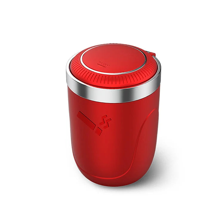 One Click Opening of Car Ashtray with Metal Lining and LED Light Push Type Splash Proof Light, Car Ashtray, Automotive Supplies Oasis Select Red
