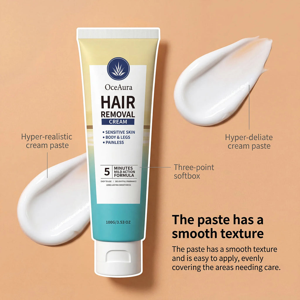 Hair Removal Cream Painless Quick Dissolve Body Hair Growth Inhibitor Smooth Silky Skin Non Irritating Depilatory Lotion Oasis Select