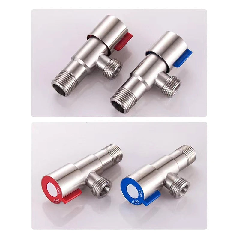 Stainless Steel Hot Cold Inlet Valve Toilet Filling Angle Valves Sink Basin Water Heater Faucet For Kitchen Bathroom Accessories Oasis Select