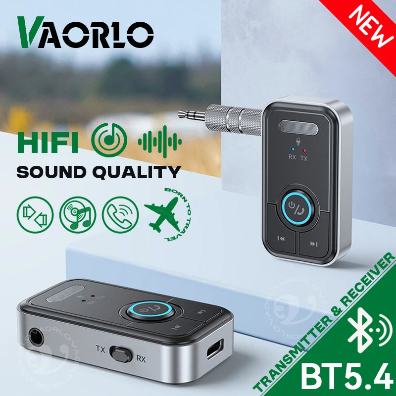 Upgraded Bluetooth 5.4 Car AUX Audio Adapter HiFi Stereo Music Wireless Receiver Transmitter 3.5MM With Mic Calling For Car Kit Oasis Select