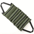Tool Roll,Multi-Purpose Roll Up Tool Bag,Wrench Roll,Canvas Tool Organizer Bucket,Car First Aid Kit Wrap Roll Storage Case Oasis Select green