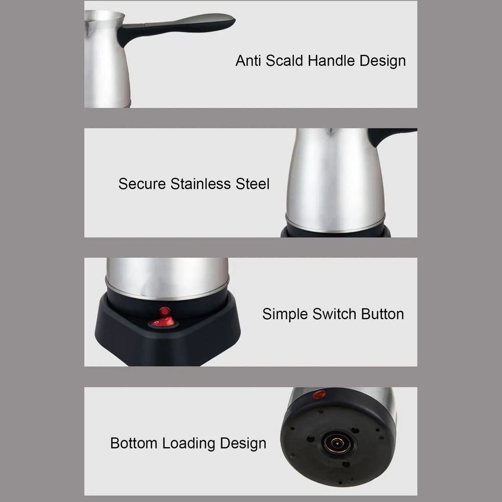 Stainless steel electric coffee pot Turkish household small hand-brewed coffee machine pot electric hot coffee pot Oasis Select